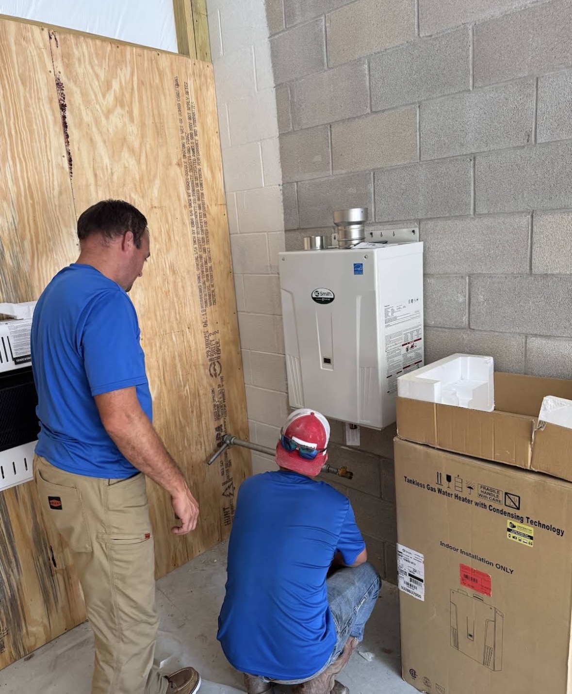 Tankless water heater installation