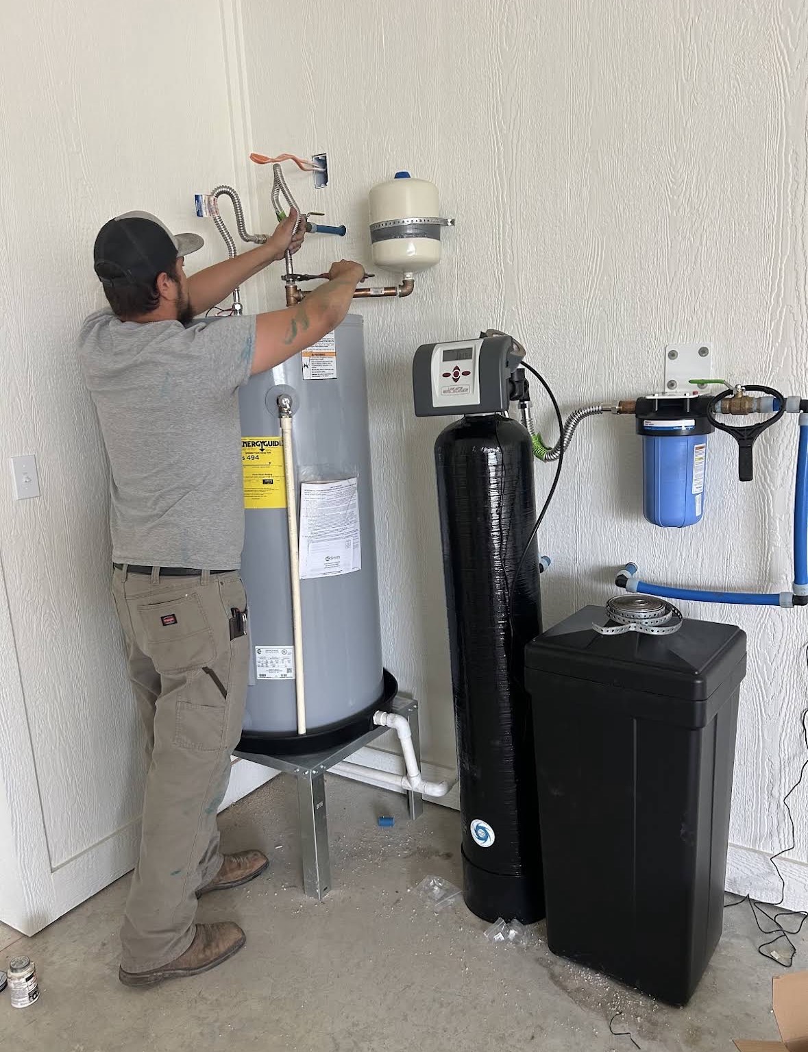 Water heater and softener installation