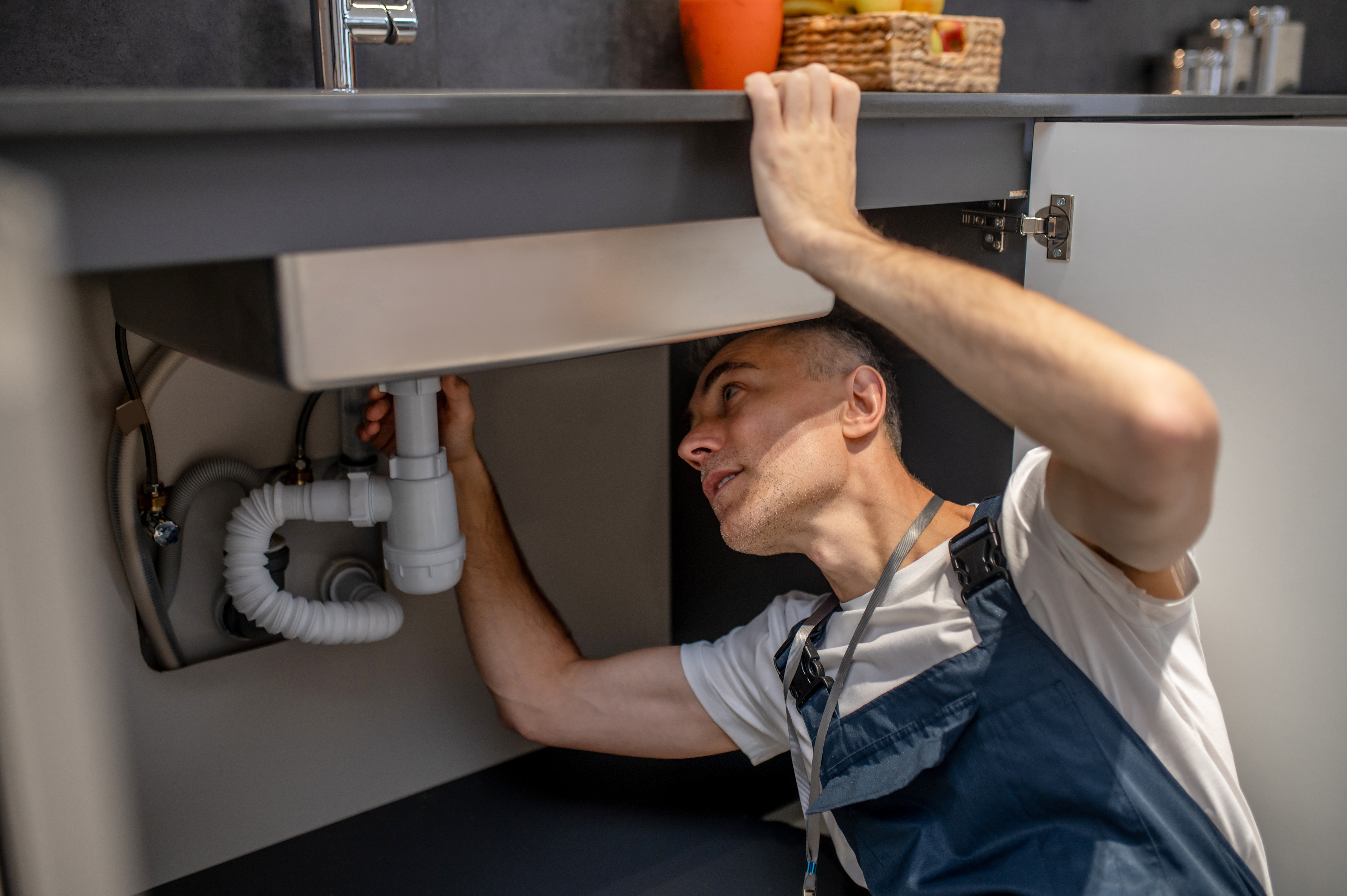 Plumber at work